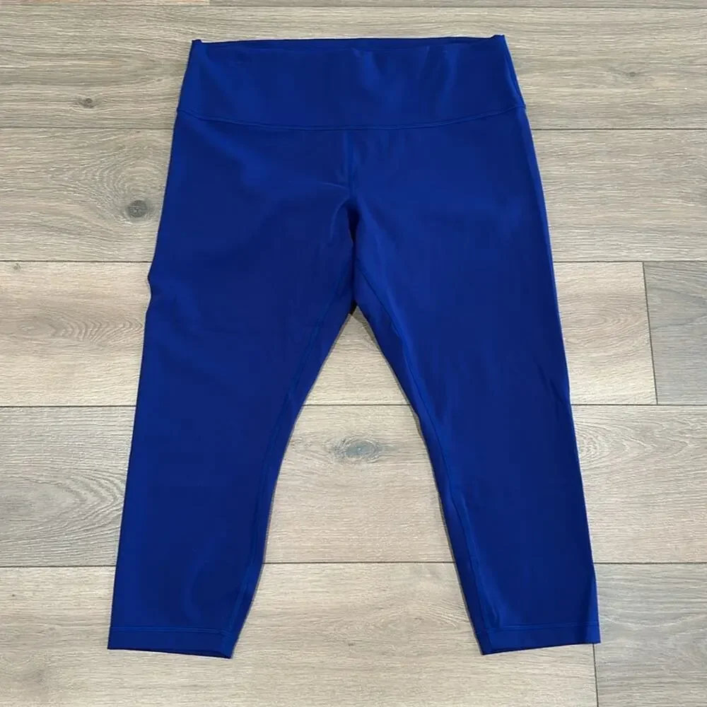 LULULEMON Blue Larkspur Wunder Train High Rise Active‎ Workout Leggings Size 20